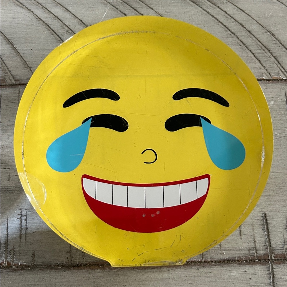 Acrylic Smiley Face Laughing Emoji Crying with Tears of Joy 1” Thick Stand Alone